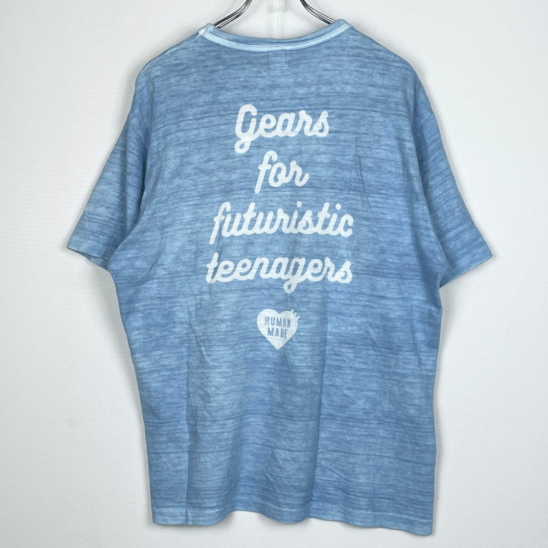 【中古品】【メンズ】 HUMANMADE ヒューマンメイド INDIGO LOGO TEE インディゴ ロゴ Ｔシャツ 半袖 トップス 142-260817-sa-05-teih サイズ：XL カラー：ブルー 万代Net店