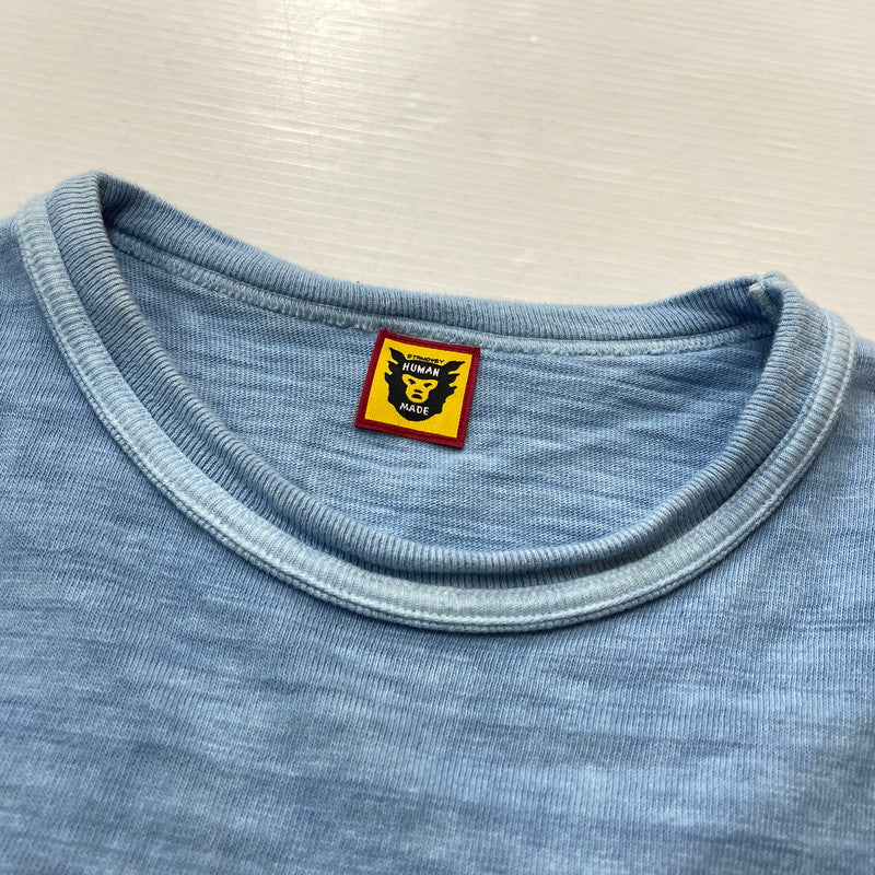【中古品】【メンズ】 HUMANMADE ヒューマンメイド INDIGO LOGO TEE インディゴ ロゴ Ｔシャツ 半袖 トップス 142-260817-sa-05-teih サイズ：XL カラー：ブルー 万代Net店
