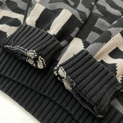 【中古品】【メンズ】 SUPREME シュプリーム 18AW LETTERS SWEATER 2018年秋冬 レターズ セーター 長袖 トップス 149-260817-sa-08-teih サイズ：M カラー：ブラック 万代Net店