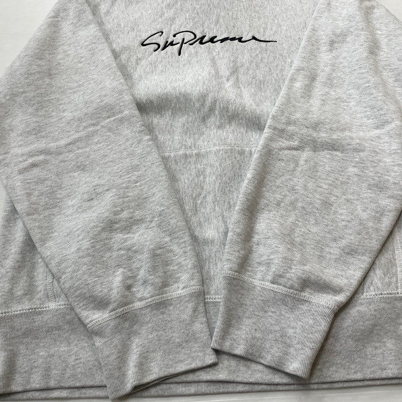 【中古品】【メンズ】 SUPREME シュプリーム 18AW CLASSIC SCRIPT HOODED SWEAT SHIRT 2018年秋冬 スクリプト クラシック フーデッド スウェット シャツ 長袖 トップス パーカー 149-260817-sa-12-teih サイズ：M カラー：グレー 万代Net店