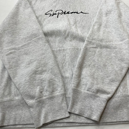 【中古品】【メンズ】 SUPREME シュプリーム 18AW CLASSIC SCRIPT HOODED SWEAT SHIRT 2018年秋冬 スクリプト クラシック フーデッド スウェット シャツ 長袖 トップス パーカー 149-260817-sa-12-teih サイズ：M カラー：グレー 万代Net店