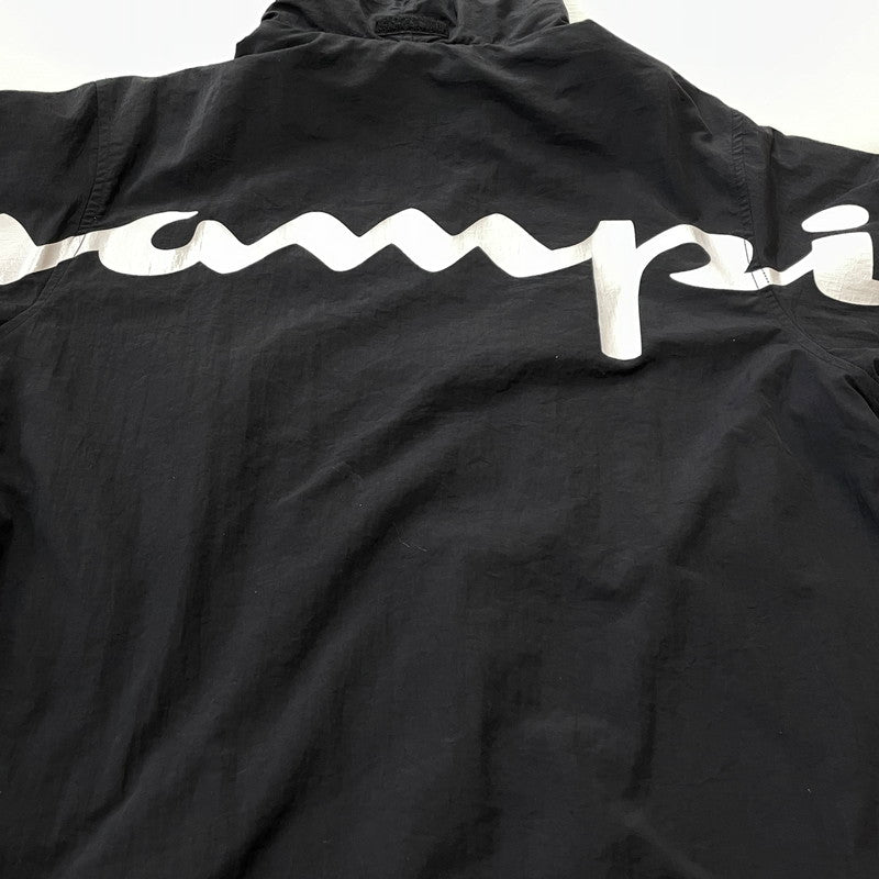 【中古品】【メンズ】 SUPREME シュプリーム × CHAMPION チャンピオン 18SS TRACK JACKET 2018年春夏 トラック ジャケット アウター 149-260817-sa-02-teih サイズ：M カラー：ブラック 万代Net店