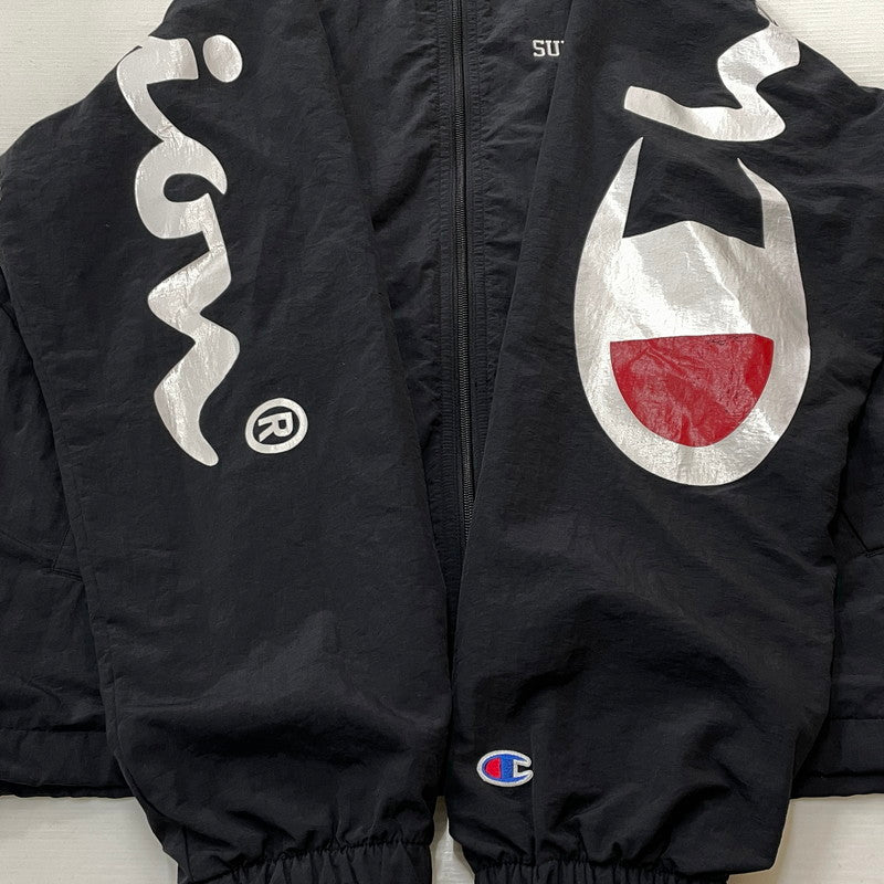 【中古品】【メンズ】 SUPREME シュプリーム × CHAMPION チャンピオン 18SS TRACK JACKET 2018年春夏 トラック ジャケット アウター 149-260817-sa-02-teih サイズ：M カラー：ブラック 万代Net店