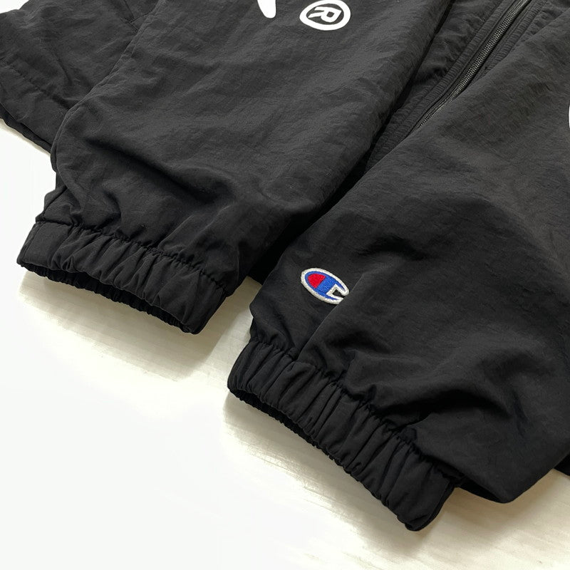 【中古品】【メンズ】 SUPREME シュプリーム × CHAMPION チャンピオン 18SS TRACK JACKET 2018年春夏 トラック ジャケット アウター 149-260817-sa-02-teih サイズ：M カラー：ブラック 万代Net店