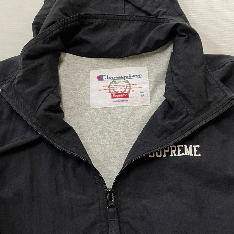 【中古品】【メンズ】 SUPREME シュプリーム × CHAMPION チャンピオン 18SS TRACK JACKET 2018年春夏 トラック ジャケット アウター 149-260817-sa-02-teih サイズ：M カラー：ブラック 万代Net店