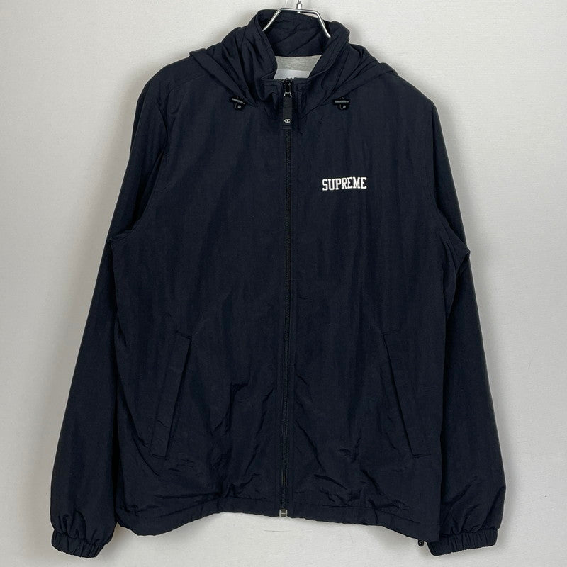 【中古品】【メンズ】 SUPREME シュプリーム × CHAMPION チャンピオン 18SS TRACK JACKET 2018年春夏 トラック ジャケット アウター 149-260817-sa-02-teih サイズ：M カラー：ブラック 万代Net店
