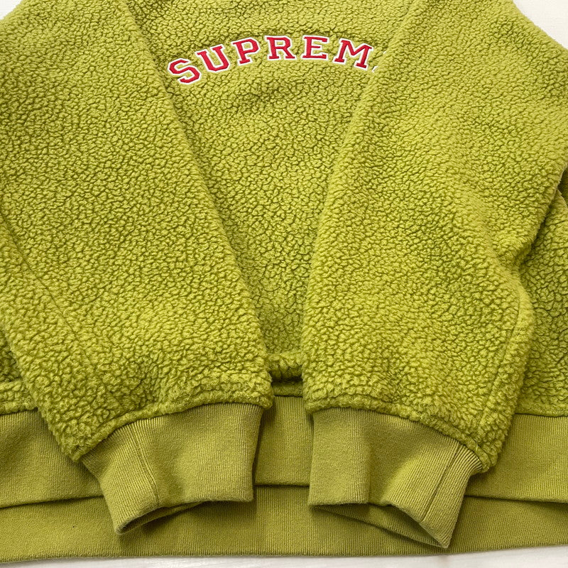 【中古品】【メンズ】 SUPREME シュプリーム 17AW POLARTECH DEEPPILE CREWNECK 2017年秋冬 ポーラテック ディープパイル クルーネック 長袖 トップス 149-260817-sa-09-teih サイズ：XL カラー：グリーン 万代Net店