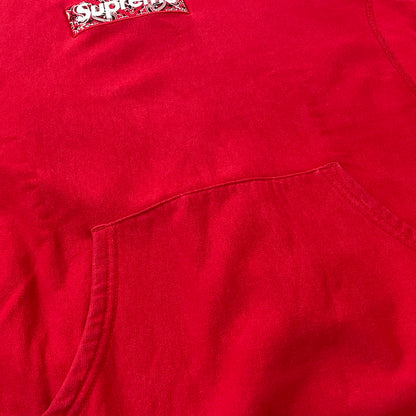 【現状渡し品】【メンズ】 SUPREME シュプリーム 19AW BANDANA BOXLOGO HOODED SWEATSHIRT 2019年秋冬 バンダナ ボックスロゴ フーデッド スウェットシャツ 長袖 トップス パーカー 149-260817-sa-15-teih サイズ：XL カラー：レッド 万代Net店
