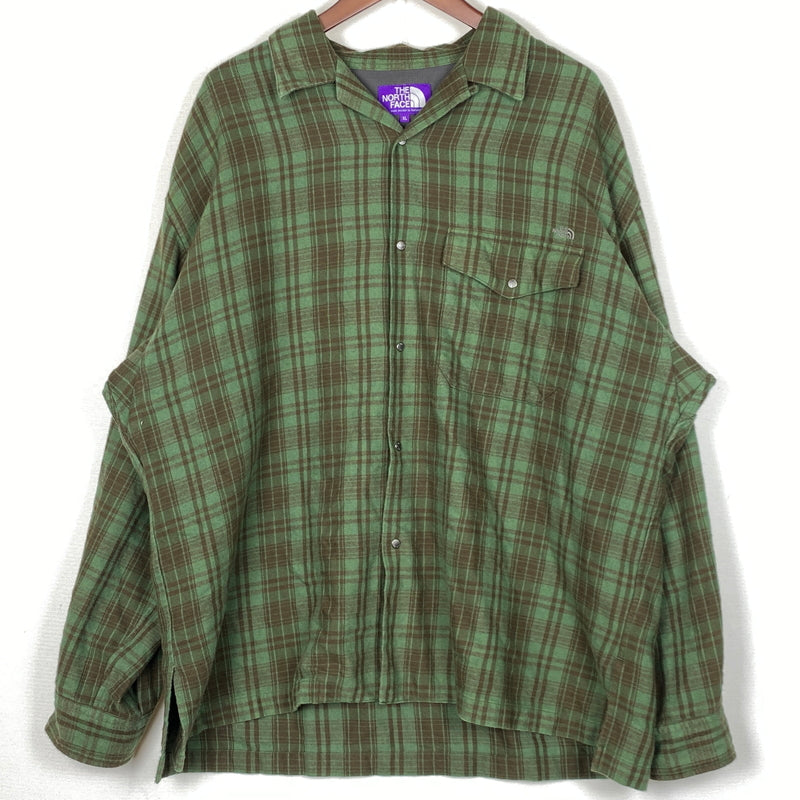 【中古品】【メンズ】 THE NORTH FACE PURPLE LABEL ザノースフェイス パープル レーベル FLANNEL PLAID FIELD SHIRT NT3266N フランネル シャツ 144-260819-sa-06-teih サイズ：XL カラー：グリーンチェック 万代Net店