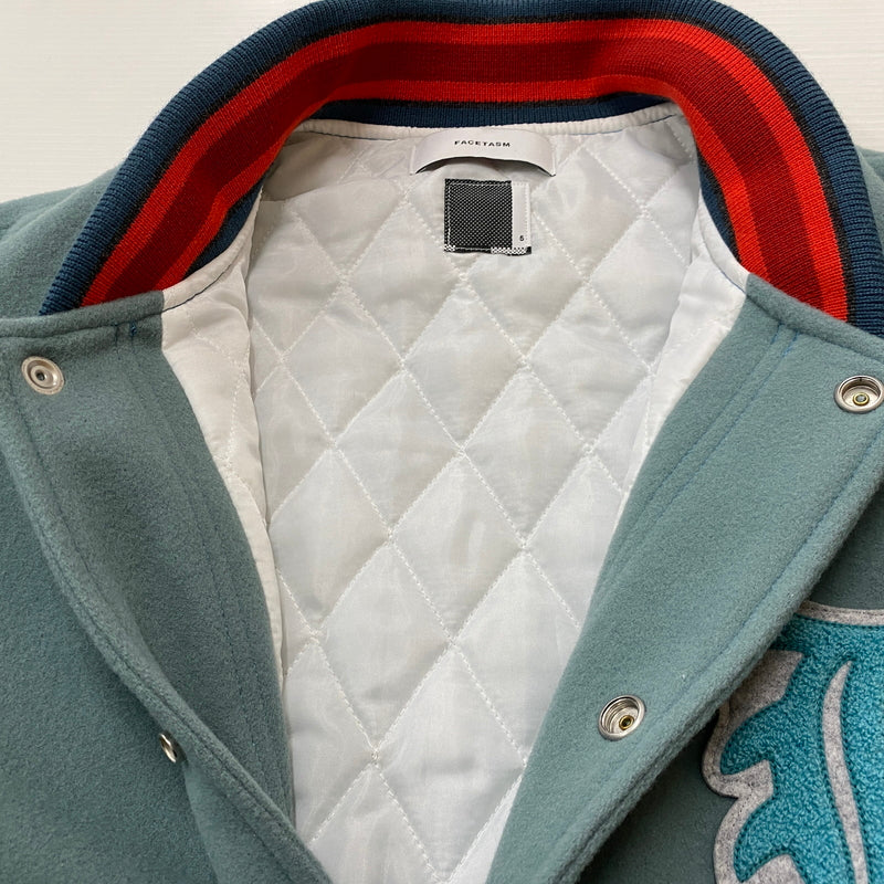 【中古品】【メンズ】 FACETASM ファセッタズム PATCHED STADIUM JACKET KR-JK-M02 パッチド スタジアム ジャケット アウター 140-260819-sa-09-teih サイズ：5 カラー：ミントホワイト 万代Net店