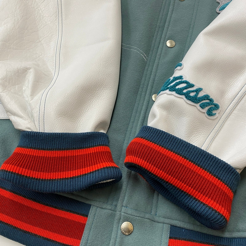 【中古品】【メンズ】 FACETASM ファセッタズム PATCHED STADIUM JACKET KR-JK-M02 パッチド スタジアム ジャケット アウター 140-260819-sa-09-teih サイズ：5 カラー：ミントホワイト 万代Net店
