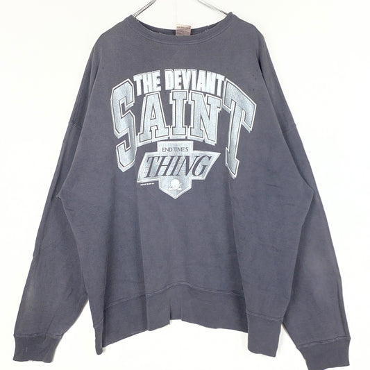 【現状渡し品】【メンズ】 SAINT Mxxxxxx セント マイケル THE DEVIANT CRW-N SWEAT SM-HR8-0000-045 ザ ディヴィアン クルーネック スウェット 長袖 トップス トレーナー 142-260819-sa-04-teih サイズ：XXL カラー：ブラック 万代Net店