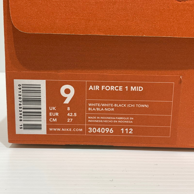 【中古品】【メンズ】 NIKE ナイキ AIR FORCE 1 MID CHICAGO TOWN 304096-112 エア フォースワン ミッド スニーカー 靴 シューズ 160-260829-ko-01-tei サイズ：27cm カラー：ホワイト 万代Net店