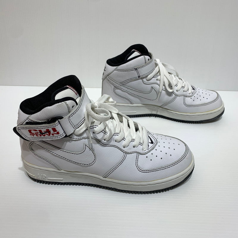 【中古品】【メンズ】 NIKE ナイキ AIR FORCE 1 MID CHICAGO TOWN 304096-112 エア フォースワン ミッド スニーカー 靴 シューズ 160-260829-ko-01-tei サイズ：27cm カラー：ホワイト 万代Net店