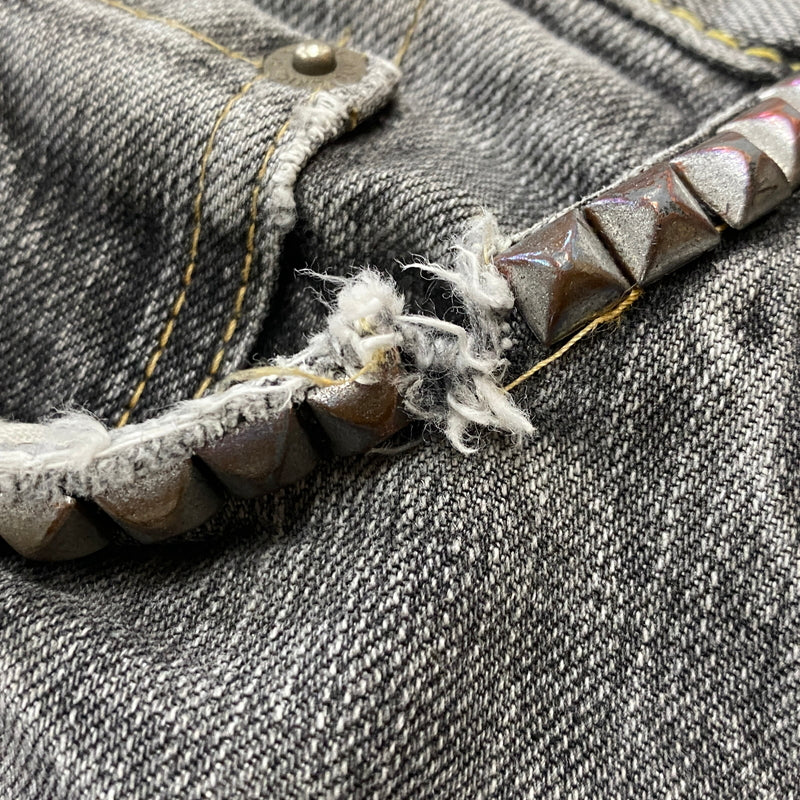 【現状渡し品】【メンズ】 HYSTERIC GLAMOUR ヒステリック グラマー STUDS DENIM スタッズ デニム ボトムス ジーンズ 151-260821-sa -11-tei サイズ：30 カラー：グレー 万代Net店