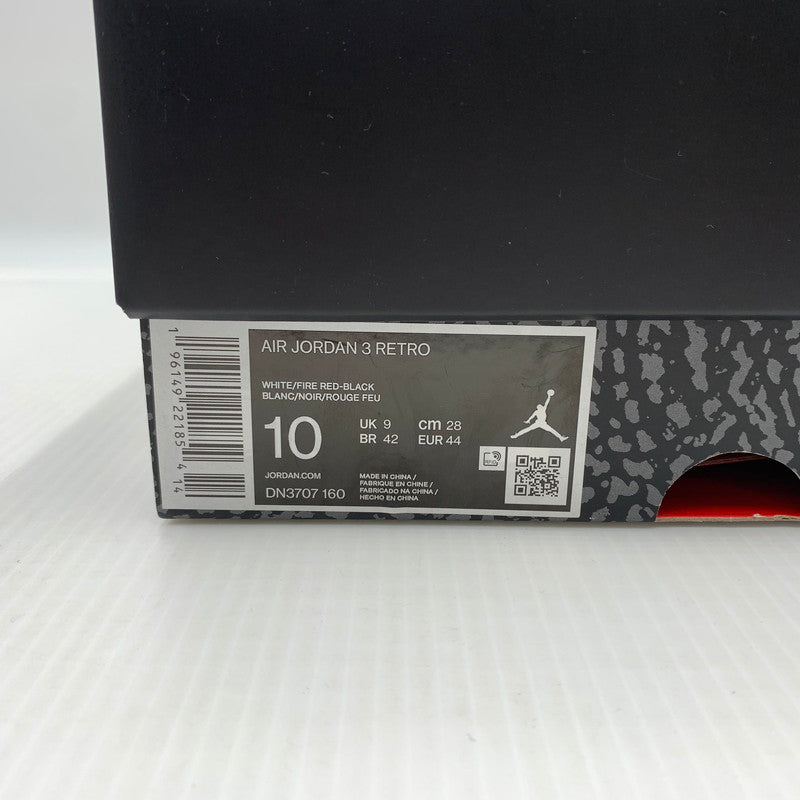【中古品】【メンズ】 NIKE ナイキ AIR JORDAN 3 RETRO OG FIRE RED 2022 DN3707-160 エアジョーダン3 レトロ スニーカー 靴 シューズ 160-260823-ko-13-teih サイズ：28cm カラー：ホワイトレッド 万代Net店