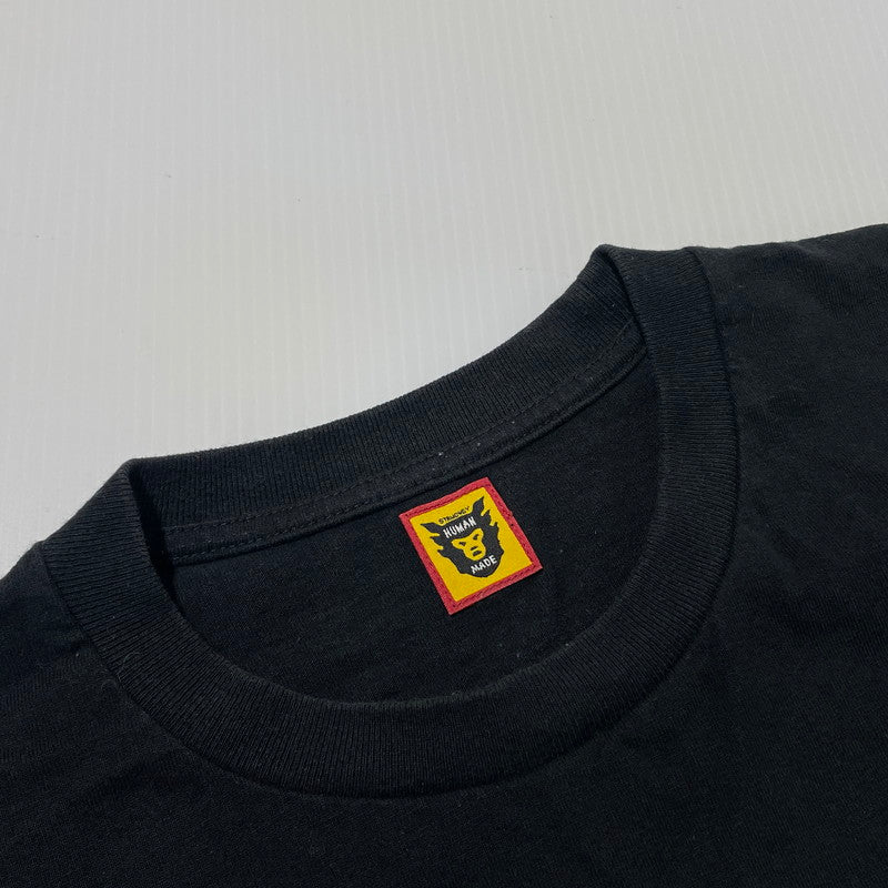 【中古品】【メンズ】 HUMANMADE ヒューマンメイド × GIRLS DONT CRY ガールズドントクライ 別注 コラボ S/S LOGO TEE ショートスリーブ ロゴ Tシャツ 半袖 トップス 142-260820-yo-01-teih サイズ：XL カラー：ブラック 万代Net店