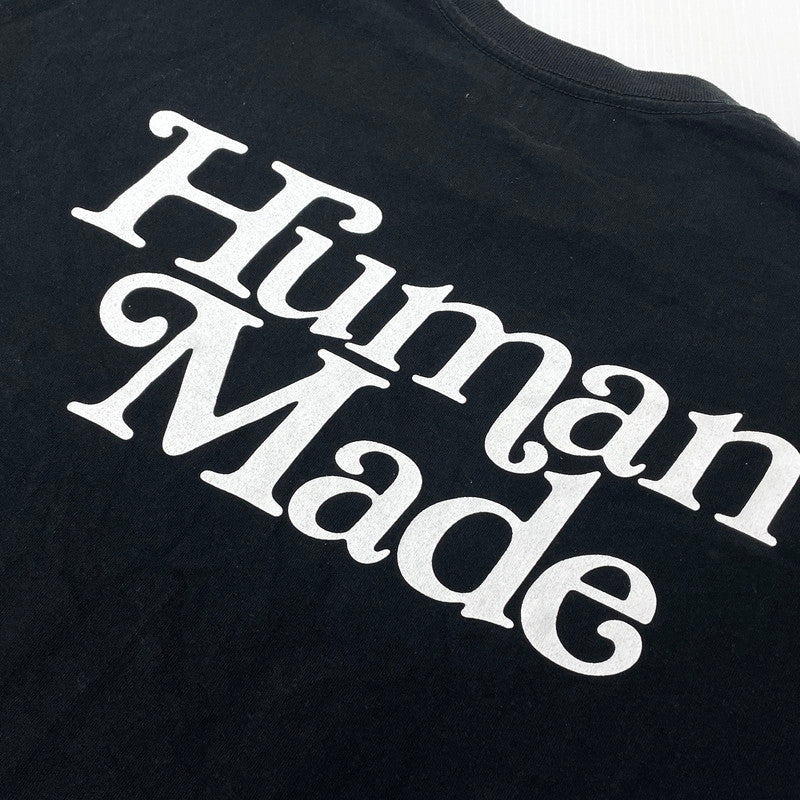 【中古品】【メンズ】 HUMANMADE ヒューマンメイド × GIRLS DONT CRY ガールズドントクライ 別注 コラボ S/S LOGO TEE ショートスリーブ ロゴ Tシャツ 半袖 トップス 142-260820-yo-01-teih サイズ：XL カラー：ブラック 万代Net店