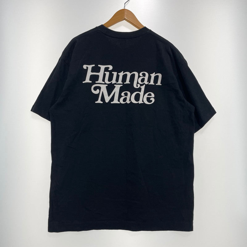 【中古品】【メンズ】 HUMANMADE ヒューマンメイド × GIRLS DONT CRY ガールズドントクライ 別注 コラボ S/S LOGO TEE ショートスリーブ ロゴ Tシャツ 半袖 トップス 142-260820-yo-01-teih サイズ：XL カラー：ブラック 万代Net店