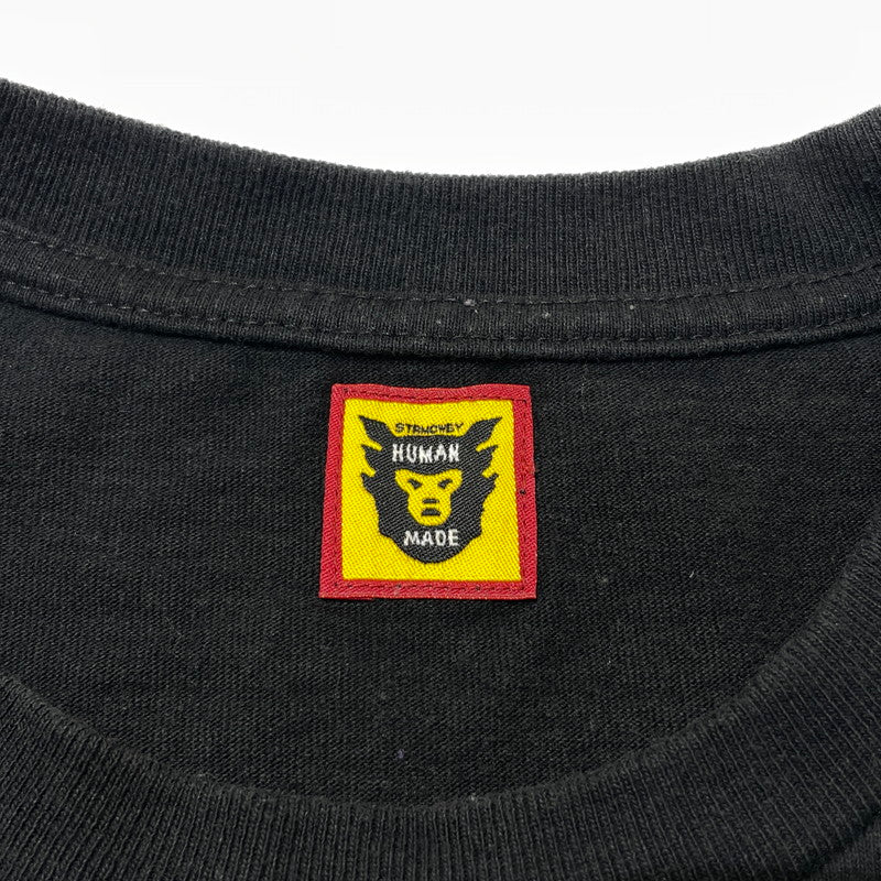 【中古品】【メンズ】 HUMANMADE ヒューマンメイド × GIRLS DONT CRY ガールズドントクライ 別注 コラボ S/S LOGO TEE ショートスリーブ ロゴ Tシャツ 半袖 トップス 142-260820-yo-01-teih サイズ：XL カラー：ブラック 万代Net店