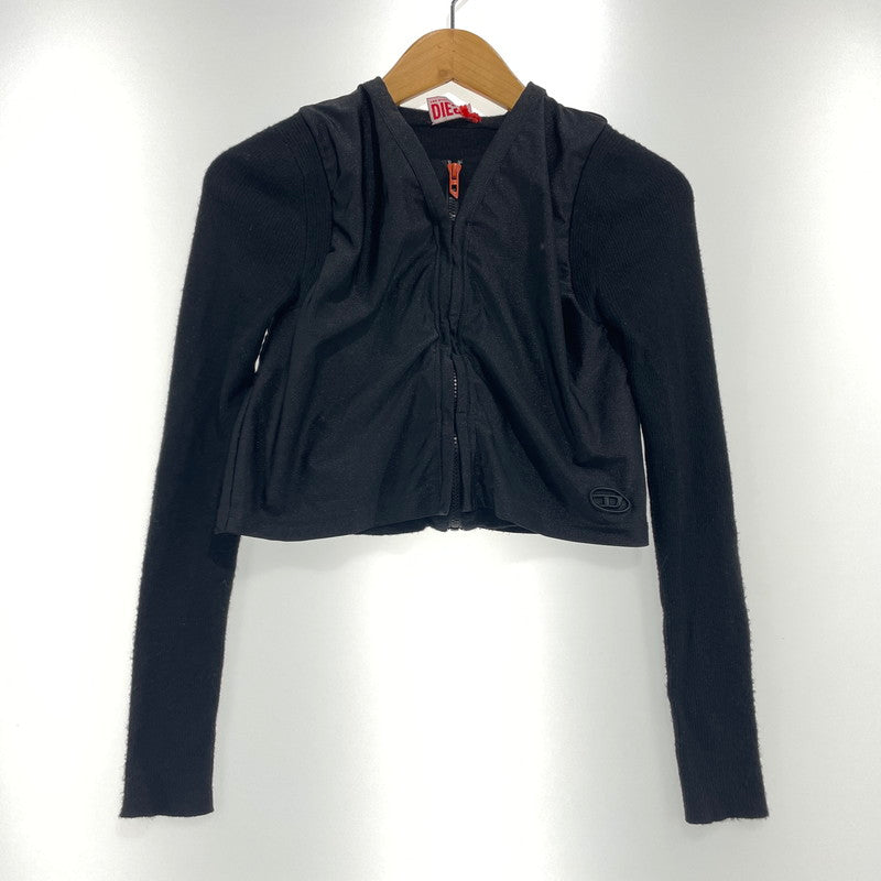 【中古品】【レディース】 DIESEL ディーゼル M-ROS KNIT CROPPED CARDIGAN A14934 ニット クロップド カーディガン 長袖 トップス 168-260820-yo-02-teih サイズ：M カラー：ブラック 万代Net店