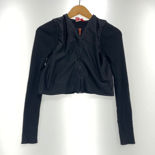 【中古品】【レディース】 DIESEL ディーゼル M-ROS KNIT CROPPED CARDIGAN A14934 ニット クロップド カーディガン 長袖 トップス 168-260820-yo-02-teih サイズ：M カラー：ブラック 万代Net店