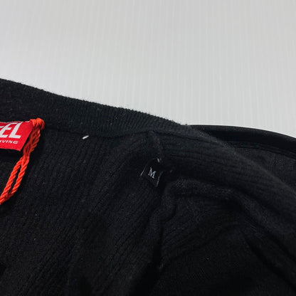 【中古品】【レディース】 DIESEL ディーゼル M-ROS KNIT CROPPED CARDIGAN A14934 ニット クロップド カーディガン 長袖 トップス 168-260820-yo-02-teih サイズ：M カラー：ブラック 万代Net店