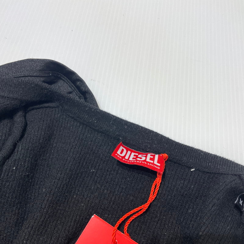 【中古品】【レディース】 DIESEL ディーゼル M-ROS KNIT CROPPED CARDIGAN A14934 ニット クロップド カーディガン 長袖 トップス 168-260820-yo-02-teih サイズ：M カラー：ブラック 万代Net店