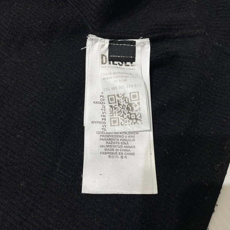 【中古品】【レディース】 DIESEL ディーゼル M-ROS KNIT CROPPED CARDIGAN A14934 ニット クロップド カーディガン 長袖 トップス 168-260820-yo-02-teih サイズ：M カラー：ブラック 万代Net店