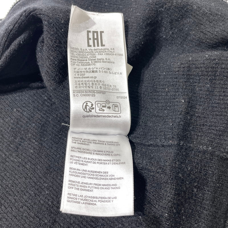 【中古品】【レディース】 DIESEL ディーゼル M-ROS KNIT CROPPED CARDIGAN A14934 ニット クロップド カーディガン 長袖 トップス 168-260820-yo-02-teih サイズ：M カラー：ブラック 万代Net店
