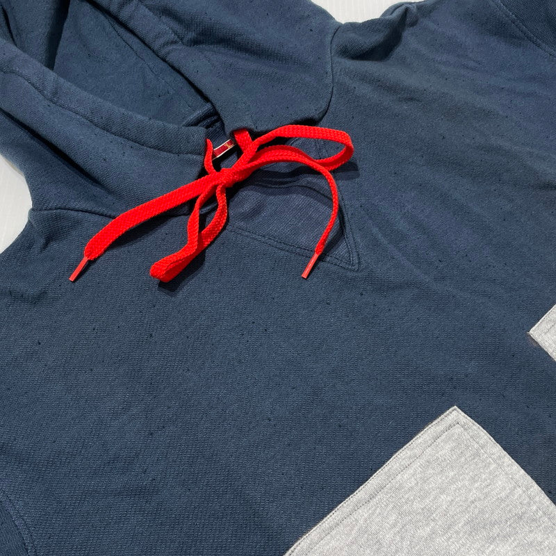 【中古品】【メンズ】 LEH レー COTTON LINEN HOODIE コットン リネン 後付けパーカー 長袖 トップス 140-260820-yo-03-teih サイズ：S カラー：ネイビー 万代Net店