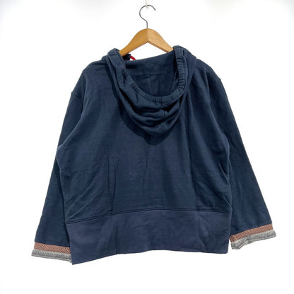 【中古品】【メンズ】 LEH レー COTTON LINEN HOODIE コットン リネン 後付けパーカー 長袖 トップス 140-260820-yo-03-teih サイズ：S カラー：ネイビー 万代Net店