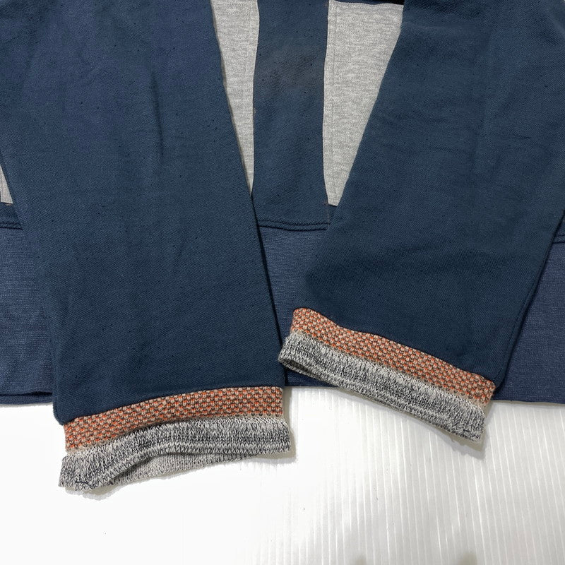 【中古品】【メンズ】 LEH レー COTTON LINEN HOODIE コットン リネン 後付けパーカー 長袖 トップス 140-260820-yo-03-teih サイズ：S カラー：ネイビー 万代Net店