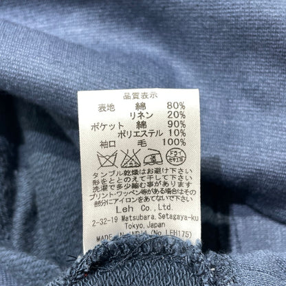 【中古品】【メンズ】 LEH レー COTTON LINEN HOODIE コットン リネン 後付けパーカー 長袖 トップス 140-260820-yo-03-teih サイズ：S カラー：ネイビー 万代Net店