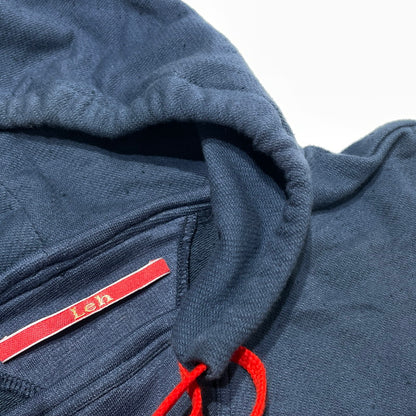 【中古品】【メンズ】 LEH レー COTTON LINEN HOODIE コットン リネン 後付けパーカー 長袖 トップス 140-260820-yo-03-teih サイズ：S カラー：ネイビー 万代Net店