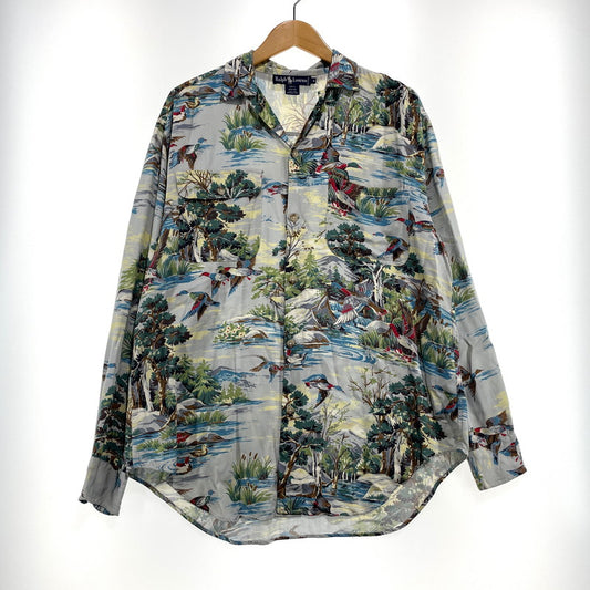 【中古品】【メンズ】 RALPHLAUREN ラルフローレン RAYON L/S SHIRT レーヨン ロングスリーブ シャツ 長袖 トップス 147-260820-yo-06-teih サイズ：6 カラー：柄 万代Net店