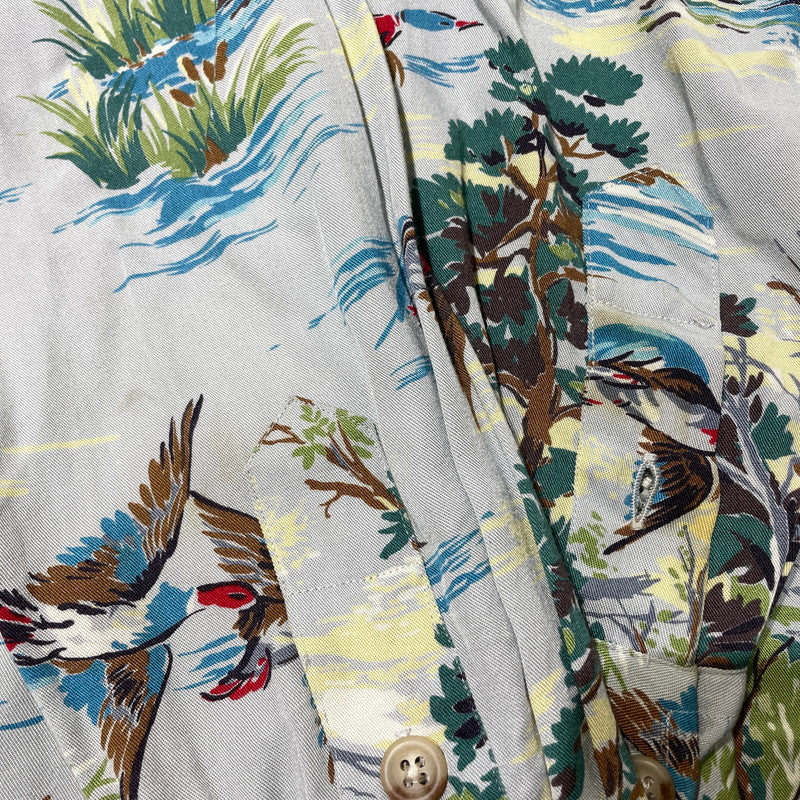 【中古品】【メンズ】 RALPHLAUREN ラルフローレン RAYON L/S SHIRT レーヨン ロングスリーブ シャツ 長袖 トップス 147-260820-yo-06-teih サイズ：6 カラー：柄 万代Net店