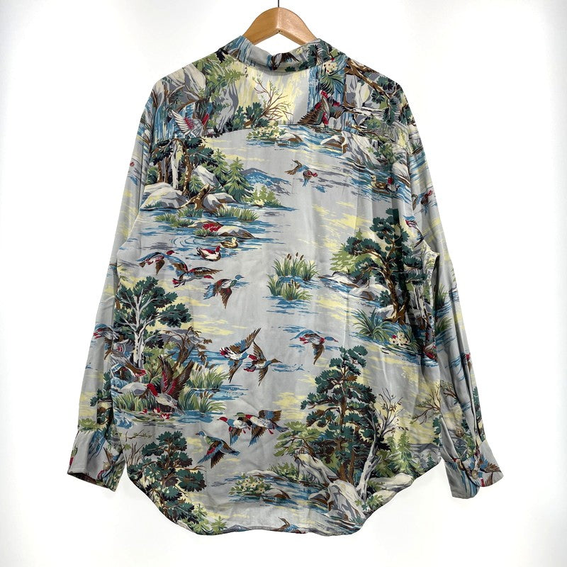【中古品】【メンズ】 RALPHLAUREN ラルフローレン RAYON L/S SHIRT レーヨン ロングスリーブ シャツ 長袖 トップス 147-260820-yo-06-teih サイズ：6 カラー：柄 万代Net店
