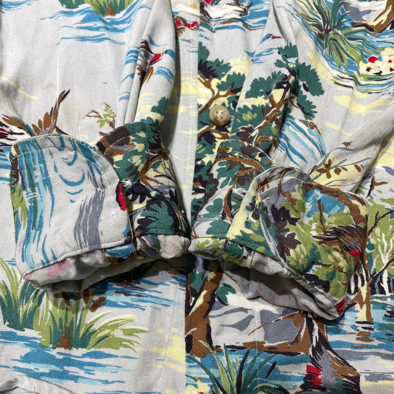 【中古品】【メンズ】 RALPHLAUREN ラルフローレン RAYON L/S SHIRT レーヨン ロングスリーブ シャツ 長袖 トップス 147-260820-yo-06-teih サイズ：6 カラー：柄 万代Net店