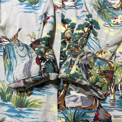 【中古品】【メンズ】 RALPHLAUREN ラルフローレン RAYON L/S SHIRT レーヨン ロングスリーブ シャツ 長袖 トップス 147-260820-yo-06-teih サイズ：6 カラー：柄 万代Net店