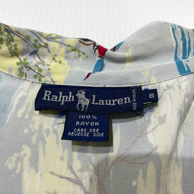 【中古品】【メンズ】 RALPHLAUREN ラルフローレン RAYON L/S SHIRT レーヨン ロングスリーブ シャツ 長袖 トップス 147-260820-yo-06-teih サイズ：6 カラー：柄 万代Net店