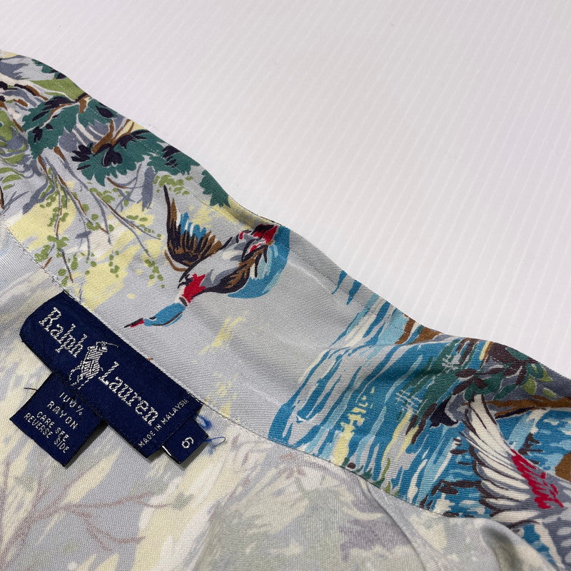 【中古品】【メンズ】 RALPHLAUREN ラルフローレン RAYON L/S SHIRT レーヨン ロングスリーブ シャツ 長袖 トップス 147-260820-yo-06-teih サイズ：6 カラー：柄 万代Net店