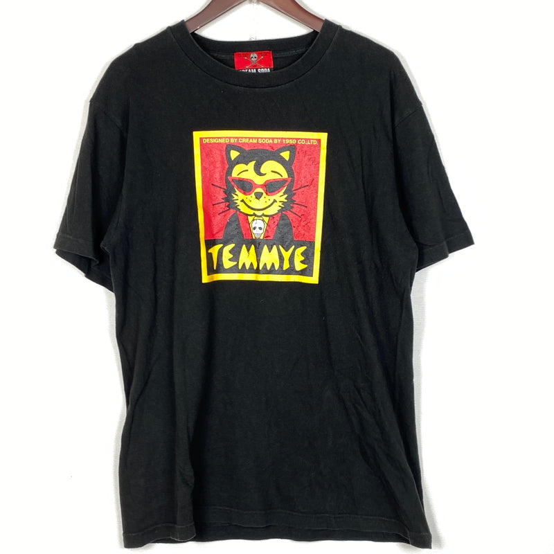 【中古品】【メンズ】 CREAM SODA クリーム ソーダ TEMMYE T-SHIRT ティミー Tシャツ 半袖 トップス 145-260829-sa-09-tei サイズ：Ｌ カラー：ブラック 万代Net店