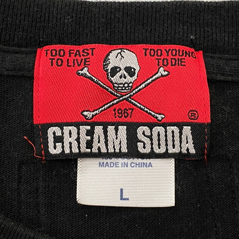 【中古品】【メンズ】 CREAM SODA クリーム ソーダ TEMMYE T-SHIRT ティミー Tシャツ 半袖 トップス 145-260829-sa-09-tei サイズ：Ｌ カラー：ブラック 万代Net店
