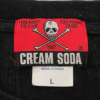 【中古品】【メンズ】 CREAM SODA クリーム ソーダ TEMMYE T-SHIRT ティミー Tシャツ 半袖 トップス 145-260829-sa-09-tei サイズ：Ｌ カラー：ブラック 万代Net店