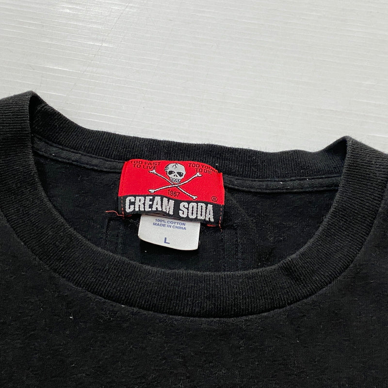 【中古品】【メンズ】 CREAM SODA クリーム ソーダ TEMMYE T-SHIRT ティミー Tシャツ 半袖 トップス 145-260829-sa-09-tei サイズ：Ｌ カラー：ブラック 万代Net店