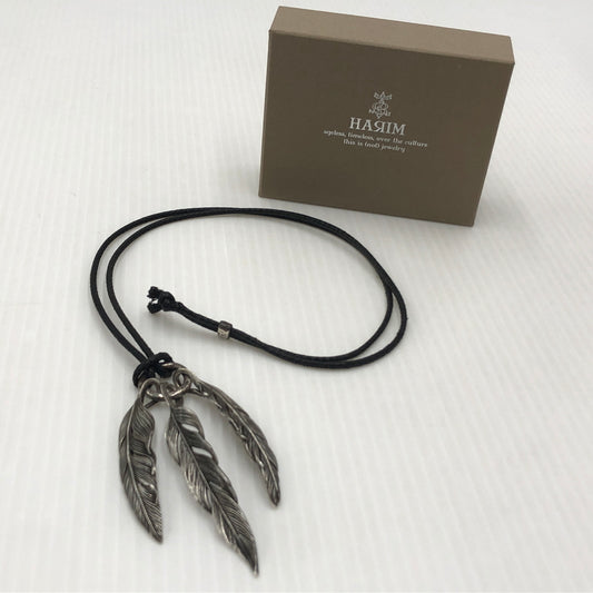 【中古品】【メンズ】 HARIM ハリム 3FEATHER NECKLACE フェザー3連 ネックレス アクセサリー 192-260907-sa-10-teih カラー：シルバー 万代Net店