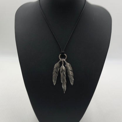 【中古品】【メンズ】 HARIM ハリム 3FEATHER NECKLACE フェザー3連 ネックレス アクセサリー 192-260907-sa-10-teih カラー：シルバー 万代Net店