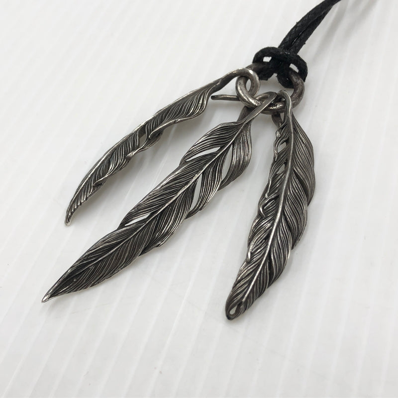 【中古品】【メンズ】 HARIM ハリム 3FEATHER NECKLACE フェザー3連 ネックレス アクセサリー 192-260907-sa-10-teih カラー：シルバー 万代Net店