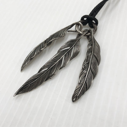 【中古品】【メンズ】 HARIM ハリム 3FEATHER NECKLACE フェザー3連 ネックレス アクセサリー 192-260907-sa-10-teih カラー：シルバー 万代Net店